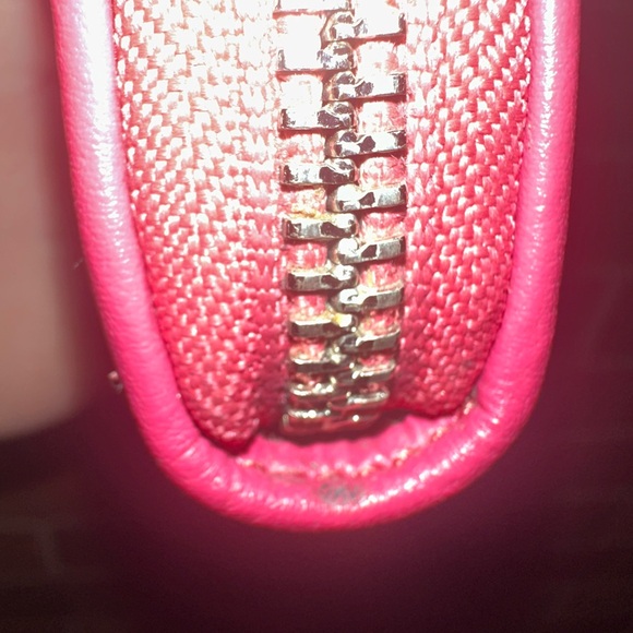 Coach Zip Around Accordion Long Wallet Signature Brown/Pink - Picture 6 of 8